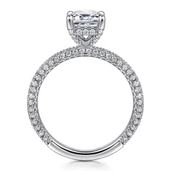Outlet Gabriel & Co. Alinna - 14K White Gold Emerald Cut Diamond Engagement Ring