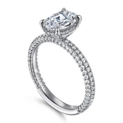 Discount Gabriel & Co. Alinna - 14K White Gold Oval Diamond Engagement Ring