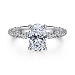 Discount Gabriel & Co. Alinna - 14K White Gold Oval Diamond Engagement Ring