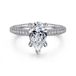 Gabriel & Co. Alinna - 14K White Gold Pear Shape Diamond Engagement Ring