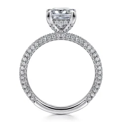 Best Gabriel & Co. Alinna - 14K White Gold Princess Cut Diamond Engagement Ring