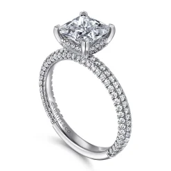 Best Gabriel & Co. Alinna - 14K White Gold Princess Cut Diamond Engagement Ring