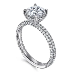 Discount Gabriel & Co. Alinna - 14K White Gold Round Diamond Engagement Ring