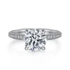 Best Gabriel & Co. Alinna - 14K White Gold Round Pave Diamond Engagement Ring