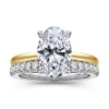 Outlet Gabriel & Co. Aliona - 14K White-Yellow Gold Oval Solitaire Diamond Engagement Ring