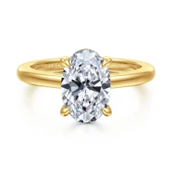 Discount Gabriel & Co. Aliona - 14K White-Yellow Gold Oval Diamond Engagement Ring