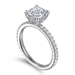 Hot Gabriel & Co. Alisa - 14K White Gold Cushion Cut Diamond Engagement Ring