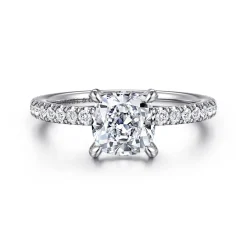 Hot Gabriel & Co. Alisa - 14K White Gold Cushion Cut Diamond Engagement Ring