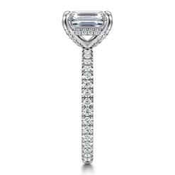 Best Gabriel & Co. Alisa - 14K White Gold Emerald Cut Diamond Engagement Ring