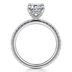 Best Gabriel & Co. Alisa - 14K White Gold Emerald Cut Diamond Engagement Ring