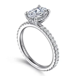 Sale Gabriel & Co. Alisa - 14K White Gold Oval Diamond Engagement Ring