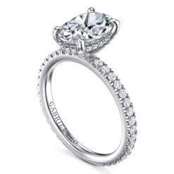 Clearance Gabriel & Co. Alisa - 14K White Gold Oval Diamond Engagement Ring