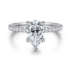 Sale Gabriel & Co. Alisa - 14K White Gold Pear Shape Diamond Engagement Ring