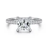 Gabriel & Co. Alisa - 14K White Gold Princess Cut Diamond Engagement Ring