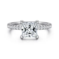 Gabriel & Co. Alisa - 14K White Gold Princess Cut Diamond Engagement Ring