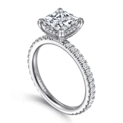 Gabriel & Co. Alisa - 14K White Gold Princess Cut Diamond Engagement Ring