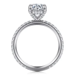 Sale Gabriel & Co. Alisa - 14K White Gold Round Hidden Halo Diamond Engagement Ring