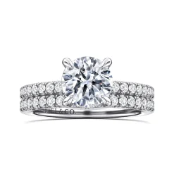 Sale Gabriel & Co. Alisa - 14K White Gold Round Hidden Halo Diamond Engagement Ring