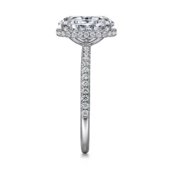 Hot Gabriel & Co. Allesia - 14K White Gold Oval Cut Hidden Halo Diamond Engagement Ring