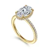Outlet Gabriel & Co. Allesia - 14K Yellow Gold Oval Cut Hidden Halo Diamond Engagement Ring