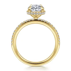 Outlet Gabriel & Co. Allesia - 14K Yellow Gold Oval Cut Hidden Halo Diamond Engagement Ring