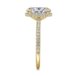Outlet Gabriel & Co. Allesia - 14K Yellow Gold Oval Cut Hidden Halo Diamond Engagement Ring