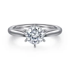 Online Gabriel & Co. Allie - 14K White Gold 6 Prong Round Diamond Engagement Ring