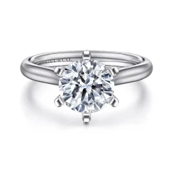 Clearance Gabriel & Co. Allie - 14K White Gold Round Diamond Engagement Ring