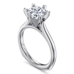 Clearance Gabriel & Co. Allie - 14K White Gold Round Diamond Engagement Ring