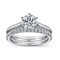 New Gabriel & Co. Allie - Platinum Round Diamond Solitaire Engagement Ring