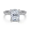 Sale Gabriel & Co. Allison - 14K White Gold Elongated Cushion Hidden Halo Diamond and Engagement Ring