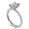 Best Gabriel & Co. Allison - 14K White Gold Emerald Cut Hidden Halo Diamond Engagement Ring