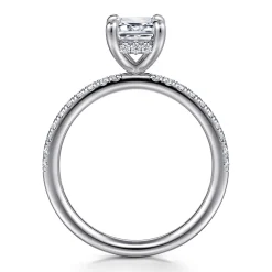 Best Gabriel & Co. Allison - 14K White Gold Emerald Cut Hidden Halo Diamond Engagement Ring