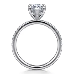 Hot Gabriel & Co. Allison - 14K White Gold Marquise Shape Hidden Halo Diamond Engagement Ring