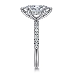Hot Gabriel & Co. Allison - 14K White Gold Marquise Shape Hidden Halo Diamond Engagement Ring