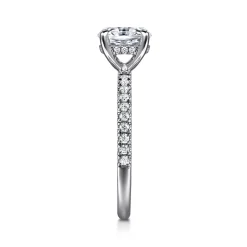 New Gabriel & Co. Allison - 14K White Gold Oval Hidden Halo Diamond and Engagement Ring