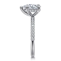 Sale Gabriel & Co. Allison - 14K White Gold Pear Shape Hidden Halo Diamond Engagement Ring