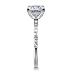Hot Gabriel & Co. Allison - 14K White Gold Princess Hidden Halo Diamond Engagement Ring