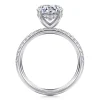 Discount Gabriel & Co. Allison - 14K White Gold Round Hidden Halo Diamond and Engagement Ring
