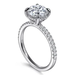 Outlet Gabriel & Co. Allison - 14K White Gold Round Hidden Halo Diamond Engagement Ring