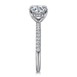 Outlet Gabriel & Co. Allison - 14K White Gold Round Hidden Halo Diamond Engagement Ring