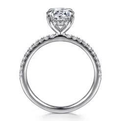 Outlet Gabriel & Co. Allison - 14K White Gold Round Hidden Halo Diamond Engagement Ring