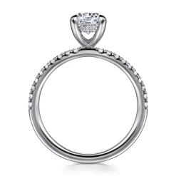 Clearance Gabriel & Co. Allison - 14K White Gold Round Hidden Halo Diamond and Engagement Ring