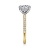Clearance Gabriel & Co. Allison - 14K White-Yellow Gold Round Hidden Halo Diamond and Engagement Ring