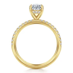 Clearance Gabriel & Co. Allison - 14K Yellow Gold Oval Hidden Halo Diamond and Engagement Ring
