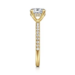 New Gabriel & Co. Allison - 14K Yellow Gold Oval Hidden Halo Diamond and Engagement Ring