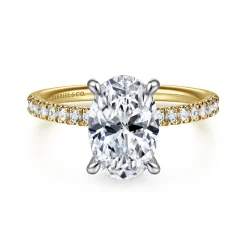 Online Gabriel & Co. Allison - 14K Yellow-White Gold Oval Hidden Halo Diamond Engagement Ring