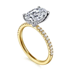 Online Gabriel & Co. Allison - 14K Yellow-White Gold Oval Hidden Halo Diamond Engagement Ring