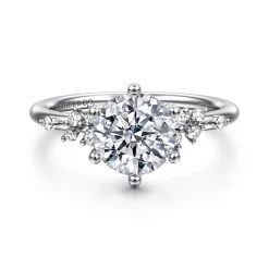 Online Gabriel & Co. Allure - 14K White Gold Round Diamond Engagement Ring