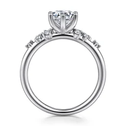 Best Gabriel & Co. Allure - 14K White Gold Round Diamond Engagement Ring